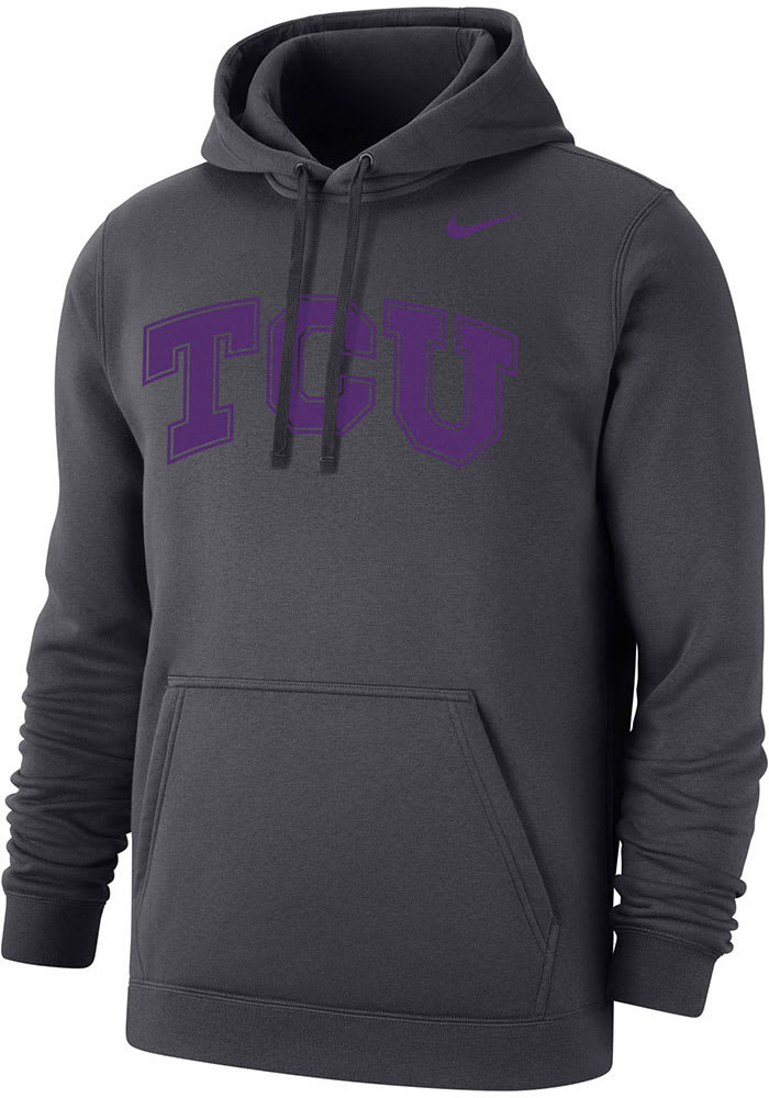 Nike TCU Horned Frogs Mens ANTHRACITE Club Fleece Wordmark Hoodie