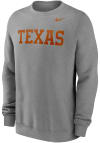 Main image for Nike Texas Longhorns Mens Grey Club Fleece Wordmark Long Sleeve Crew Sweatshirt