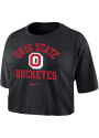 Ohio State Buckeyes Womens Nike Dri-FIT Cotton Crop T-Shirt - Black