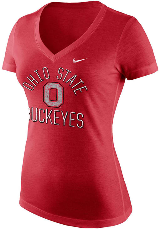 Nike Ohio State Buckeyes Womens Triblend Mid T-Shirt - Red