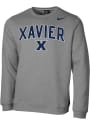 Xavier Musketeers Nike Club Fleece Crew Sweatshirt - Grey