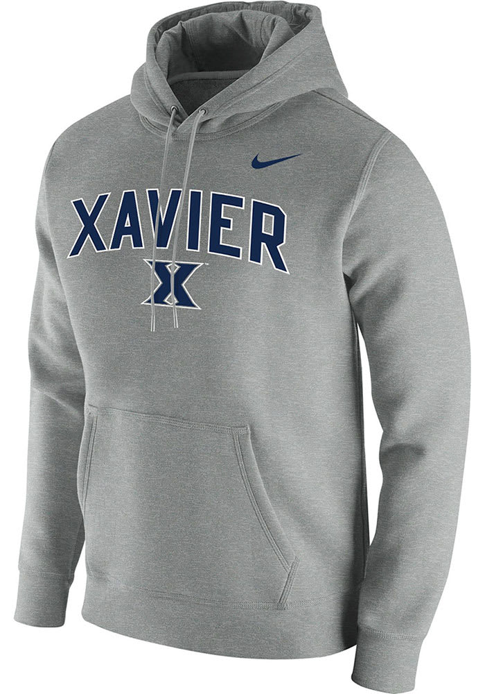 Nike Xavier Musketeers Mens HEATHER GREY Club Fleece Hoodie - 19861967