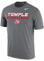 Temple Owls Nike Dri-FIT Flat Name Mascot T Shirt - Grey
