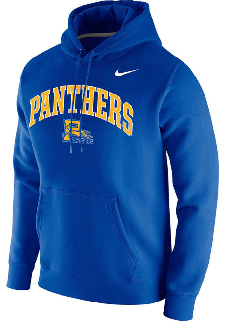 Mens Pitt Panthers Blue Nike Club Fleece Arch Hooded Sweatshirt