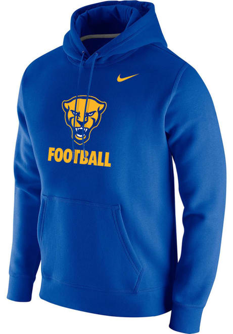 Mens Pitt Panthers Blue Nike Club Fleece Football Hooded Sweatshirt