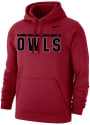 Temple Owls Nike Club Fleece Hooded Sweatshirt - Crimson