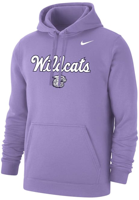Mens K-State Wildcats Lavender Nike Script Hooded Sweatshirt