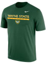Wayne State Warriors Nike Dri-FIT Flat Name Mascot T Shirt - Green