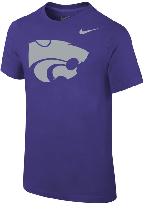 Youth K-State Wildcats Purple Nike Primary Logo Sideline Short Sleeve T-Shirt