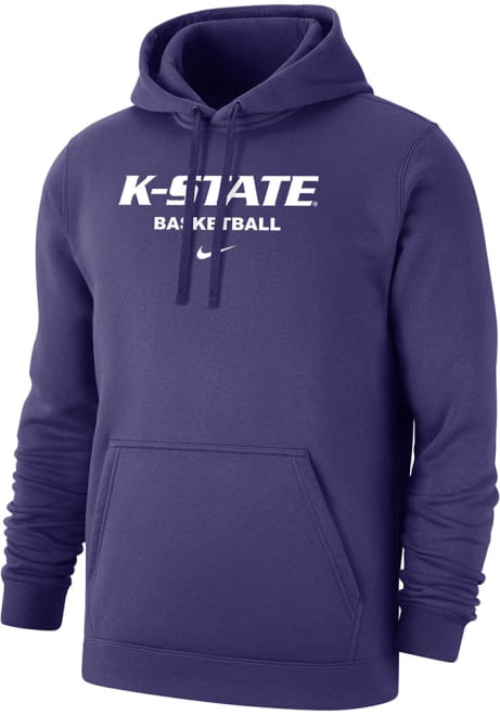 Mens K-State Wildcats Purple Nike Basketball Club Fleece Hooded Sweatshirt