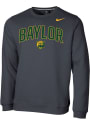 Baylor Bears Nike Arch Mascot Club Fleece Crew Sweatshirt - Grey