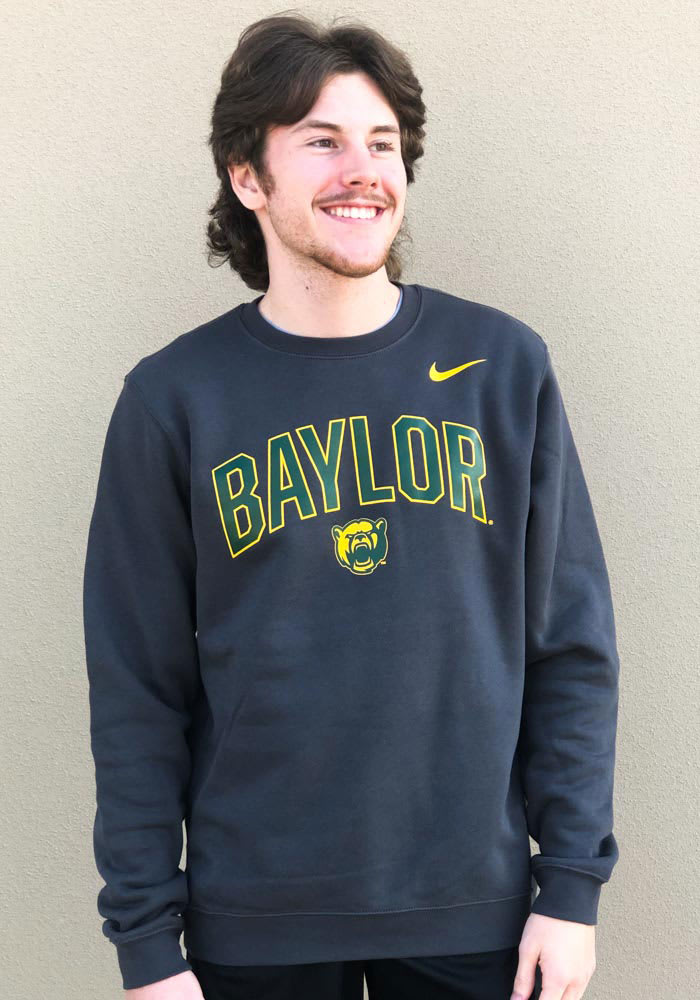 【L】NIKE ベイラー BAYLOR BEARS アメフト フッパン Nike Baylor Bears Mens ANTHRACITE Arch Mascot Club Fleece