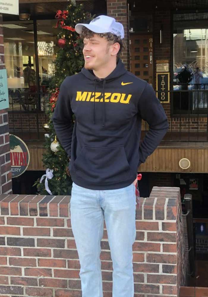 Nike Missouri Tigers Mens BLACK Club Fleece Wordmark Hoodie - 19862286