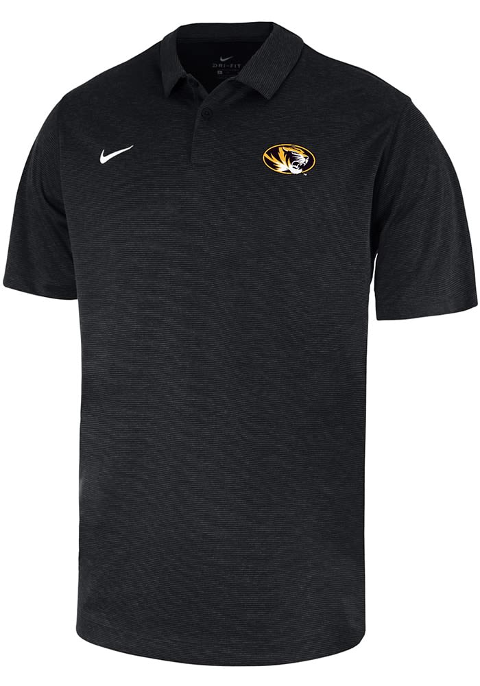 Nike Missouri Tigers Mens Black Heather Logo Short Sleeve Polo