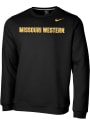 Missouri Western Griffons Nike Club Fleece Wordmark Crew Sweatshirt - Black
