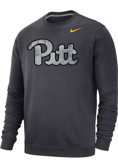Mens Pitt Panthers Grey Nike Forge The Future Club Fleece Crew Sweatshirt