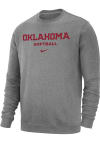 Main image for Nike Oklahoma Sooners Mens Grey Club Fleece Softball Long Sleeve Crew Sweatshirt