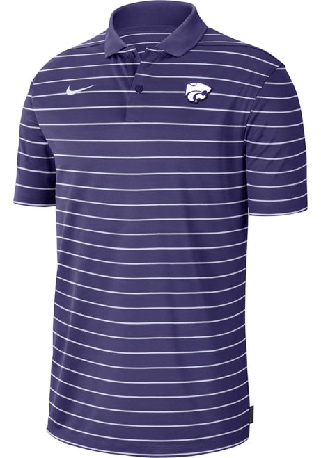 Mens K-State Wildcats Purple Nike Victory Stripe Short Sleeve Polo Shirt