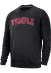 Main image for Nike Temple Owls Mens Black Club Fleece Long Sleeve Crew Sweatshirt