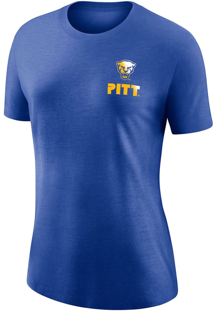 Nike ROYAL HEATHER Pitt Panthers Logo Triblend Short Sleeve T-Shirt