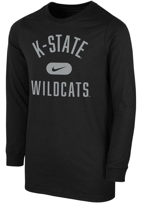 Youth K-State Wildcats Black Nike Retro Team Name Long Sleeve T-Shirt