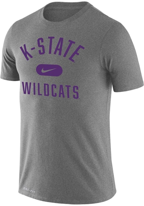 K-State Wildcats Grey Nike Retro Name Legend Short Sleeve T Shirt