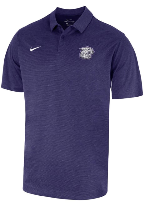 Mens K-State Wildcats Purple Nike Heather Logo Short Sleeve Polo Shirt