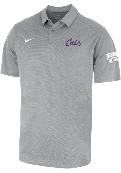 Mens K-State Wildcats Grey Nike Heather Short Sleeve Polo Shirt