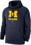 Main image for Nike Michigan Wolverines Mens Navy Blue Jordan Football Long Sleeve Hoodie