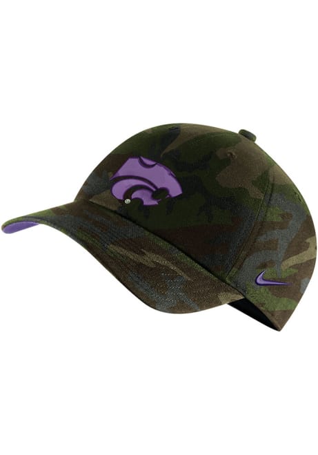 Nike Green K-State Wildcats H86 Washed Camo Adjustable Hat