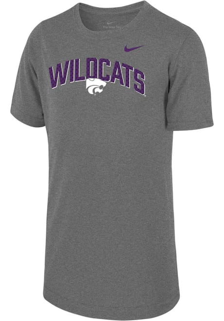 Youth K-State Wildcats Grey Nike SL Legend Team Issue Short Sleeve T-Shirt