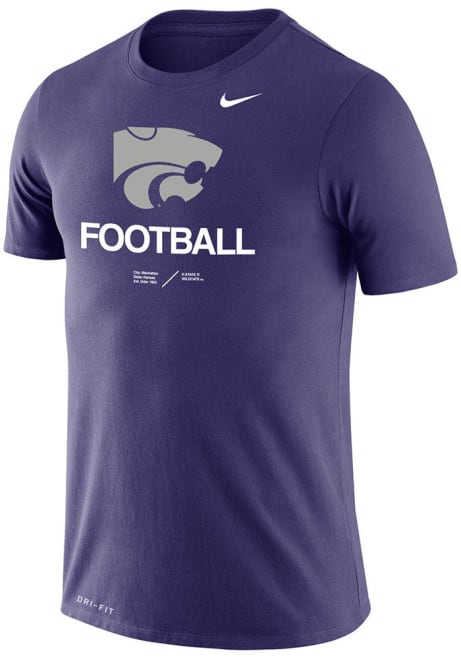 K-State Wildcats Purple Nike Legend Football Locker Room Short Sleeve T Shirt