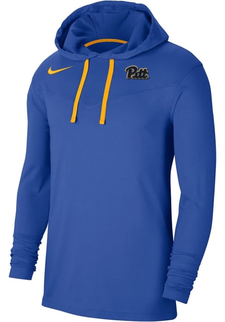 Mens Pitt Panthers Blue Nike DriFIT Cotton Tee Hooded Sweatshirt