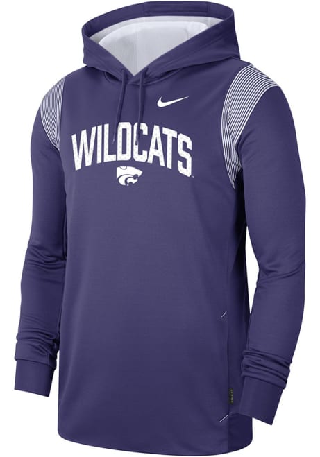 Mens K-State Wildcats Purple Nike Therma PO Long Sleeve Hoodie