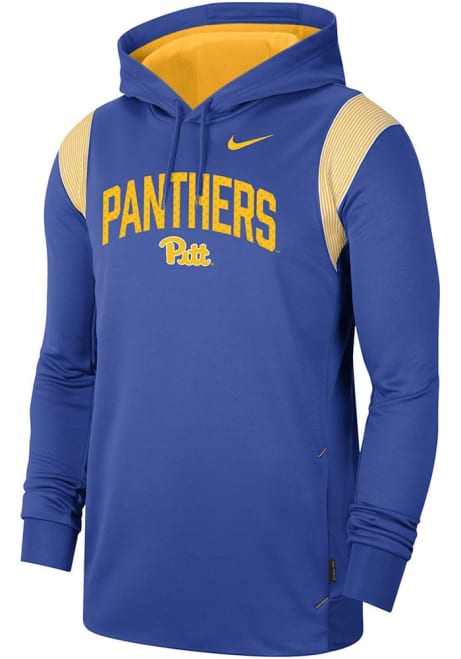 Mens Pitt Panthers Blue Nike Therma PO Long Sleeve Hoodie