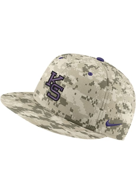 K-State Wildcats Nike Aero True On-Field Baseball Fitted Hat - Tan