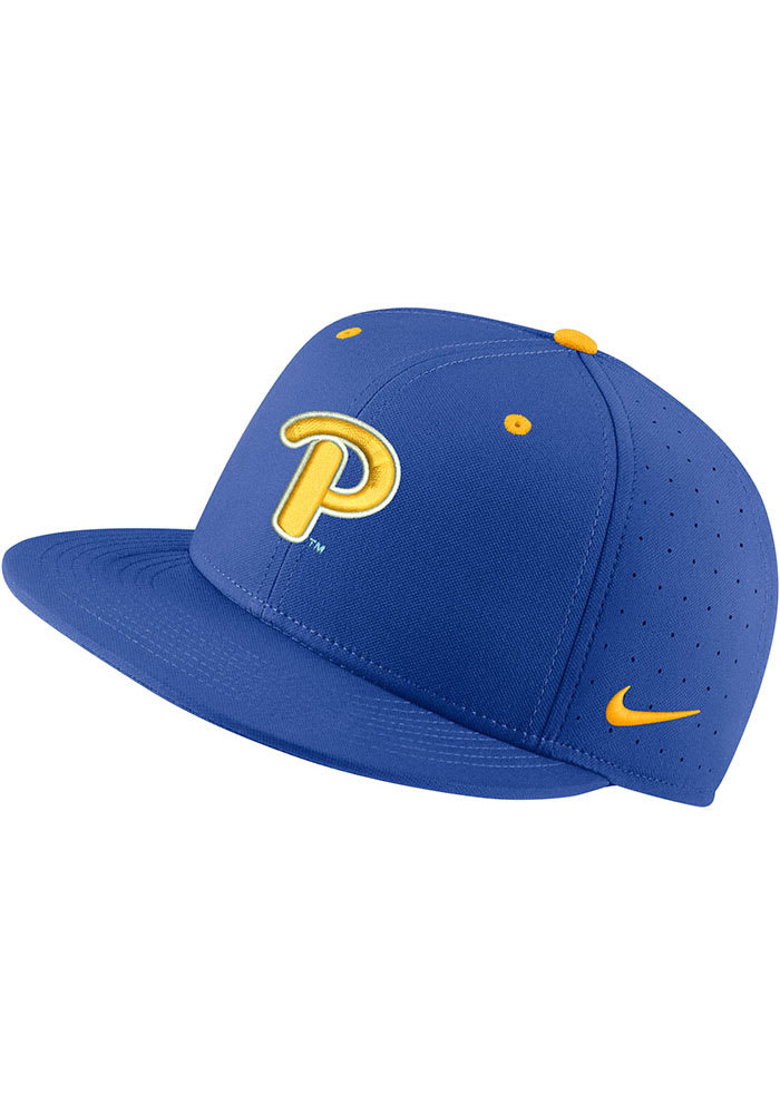 Nike Pitt Panthers Mens Blue Aero True Onfield Baseball Fitted Hat Blue POLYESTER Size 7 3 8