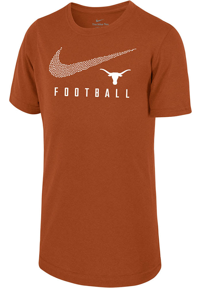 Nike Texas Longhorns Youth BURNTORANGE Football Short Sleeve Tee