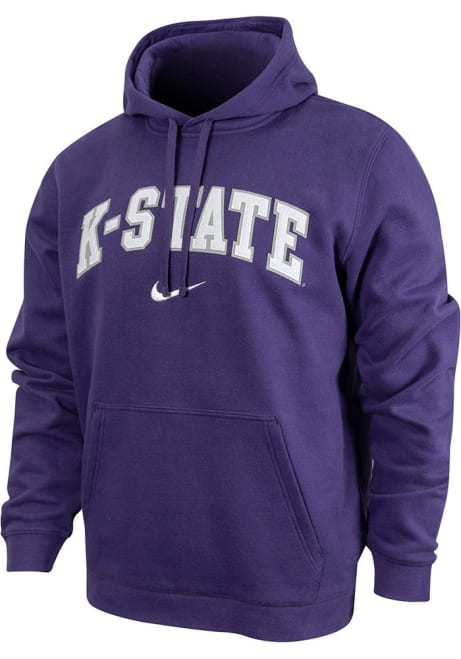 Mens K-State Wildcats Purple Nike Arched School Name Hooded Sweatshirt