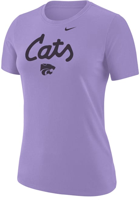 K-State Wildcats Lavender Nike Cats Script Short Sleeve T-Shirt