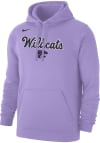 Main image for Mens K-State Wildcats Lavender Nike Script Powercat Club Fleece Hooded Sweatshirt