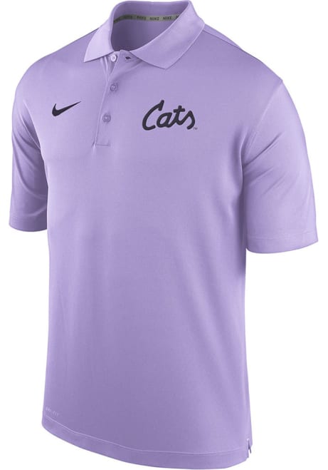 Mens K-State Wildcats Lavender Nike Script Varsity Short Sleeve Polo Shirt