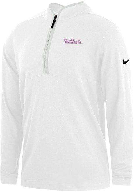 Mens K-State Wildcats White Nike Victory Vintage Script 1/4 Zip Pullover