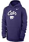 Main image for Youth K-State Wildcats Purple Nike Club Fleece Script Long Sleeve Hooded Sweatshirt