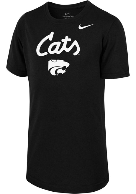 Youth K-State Wildcats Black Nike Legend Short Sleeve T-Shirt