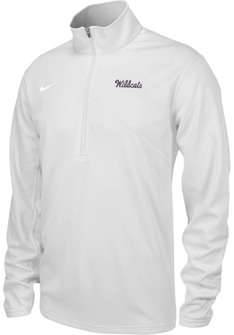 Mens K-State Wildcats White Nike Wildcats Script Qtr Zip Pullover