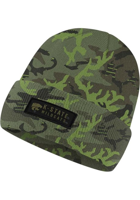 K-State Wildcats Nike Cuffed Logo Beanie Mens Knit Hat - Green