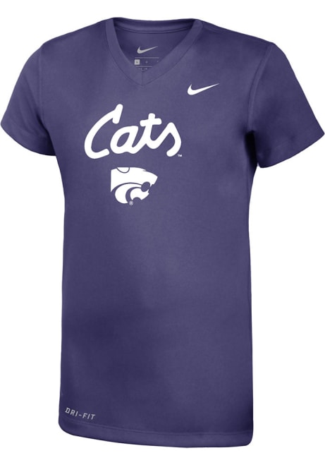 Girls K-State Wildcats Purple Nike Cats Short Sleeve T-Shirt