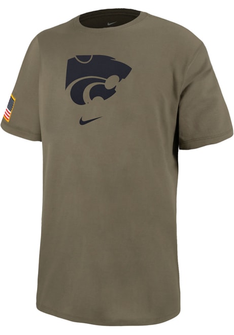 K-State Wildcats Olive Nike Military Short Sleeve T Shirt