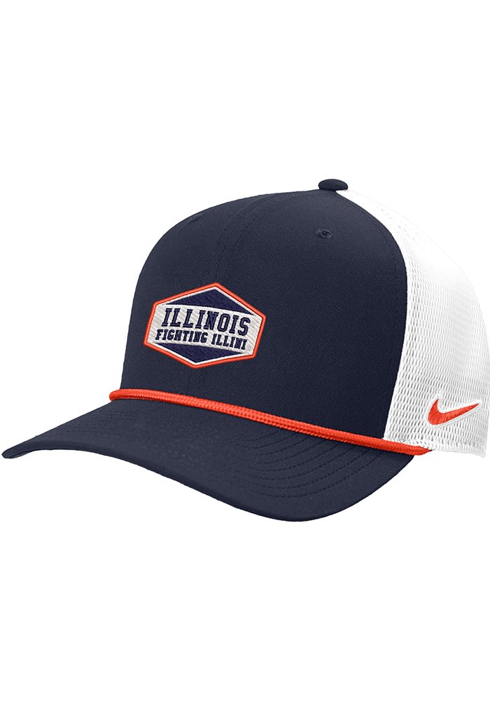 Nike Navy Blue Illinois Fighting Illini Visor Rope Trucker Classic Adjustable Hat